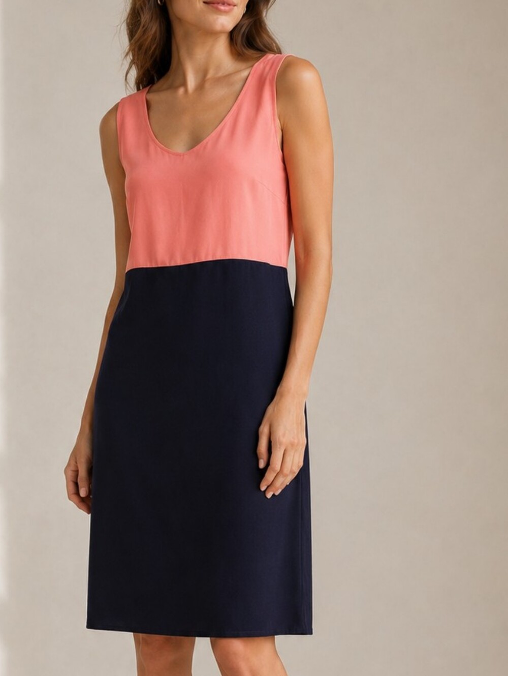 Dorothee Schumacher Silk Blend Sleeveless Colorblock Dress Luxury Women's Medium